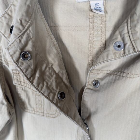 Levi's Cream Khaki Snap Button Casual 100% Cotton Pockets Jacket Women's Size L - Picture 6 of 6